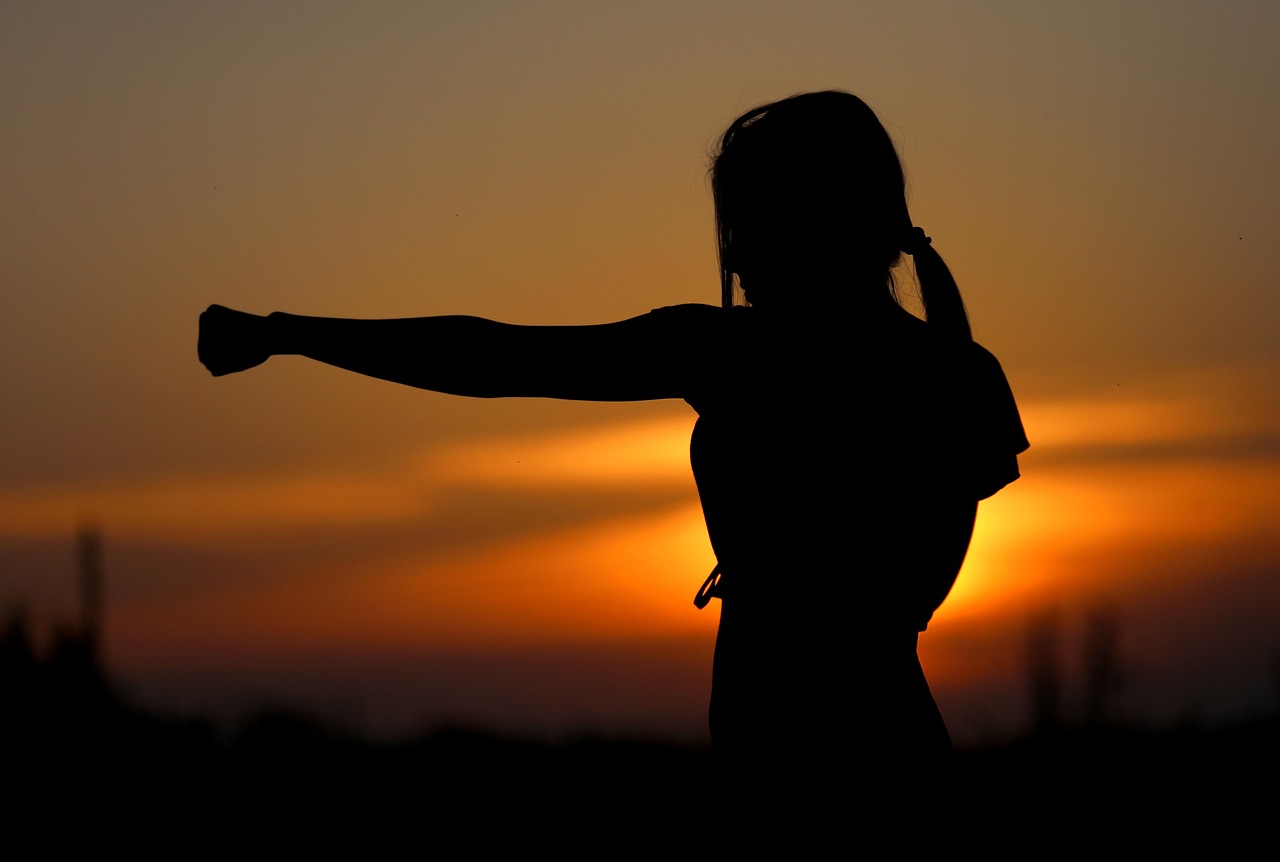 Karate Frau Sonnenuntergang Karate – Grundtechniken erklärt