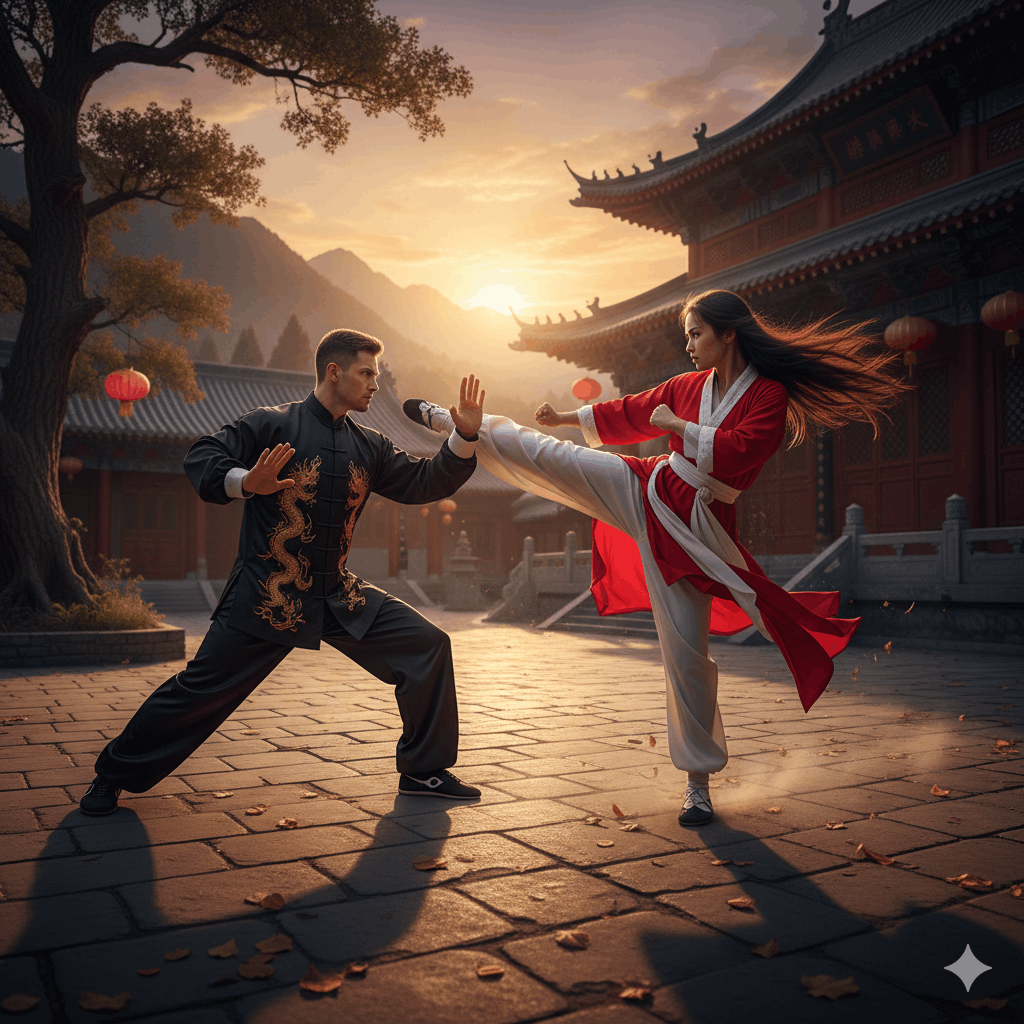 Kampfsport Mann und Frau Kung Fu Kampfkunst – eine Übersicht